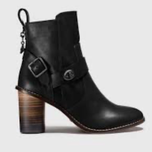 Coach Moto Bootie Heel in Black - Picture 3 of 5